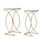 Glitzhome&#xAE; Metal Tall Accent Table with Glass Top Set